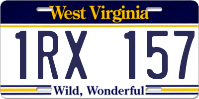 WV license plate 1RX157