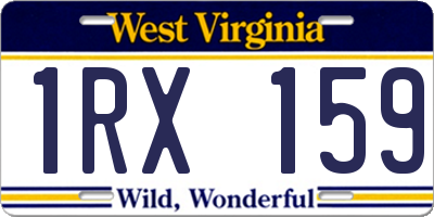 WV license plate 1RX159