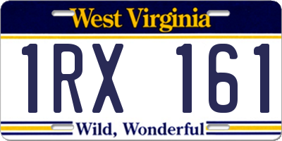 WV license plate 1RX161