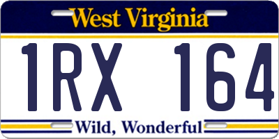 WV license plate 1RX164
