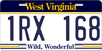 WV license plate 1RX168