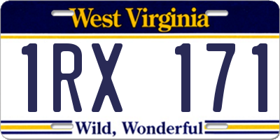 WV license plate 1RX171