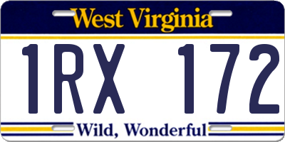 WV license plate 1RX172