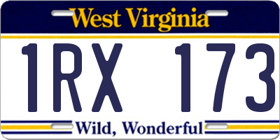 WV license plate 1RX173