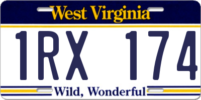 WV license plate 1RX174