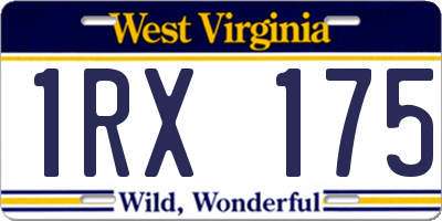 WV license plate 1RX175