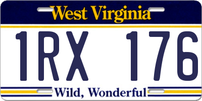 WV license plate 1RX176