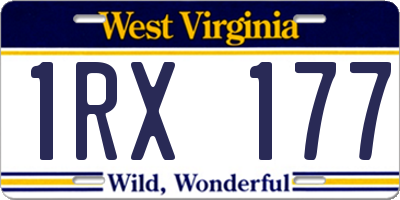 WV license plate 1RX177