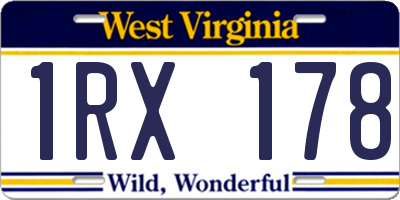 WV license plate 1RX178