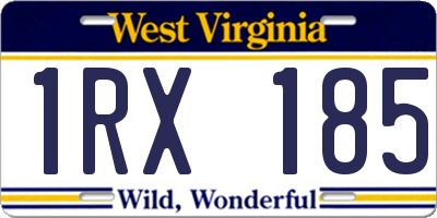 WV license plate 1RX185