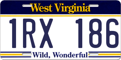 WV license plate 1RX186