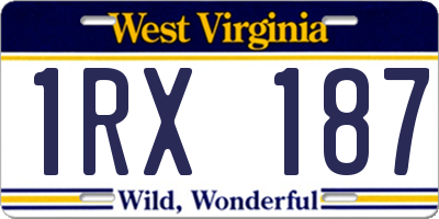 WV license plate 1RX187