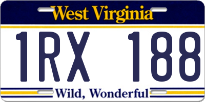 WV license plate 1RX188