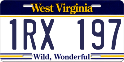 WV license plate 1RX197