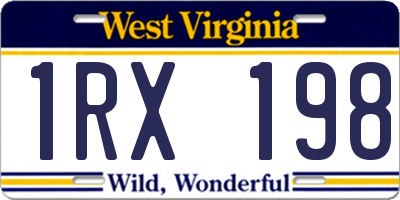 WV license plate 1RX198