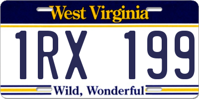 WV license plate 1RX199