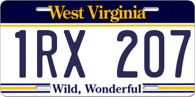 WV license plate 1RX207