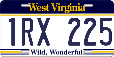 WV license plate 1RX225