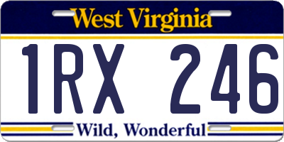 WV license plate 1RX246