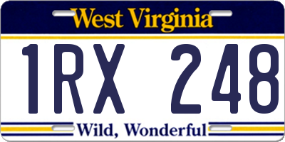 WV license plate 1RX248