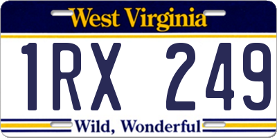 WV license plate 1RX249