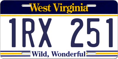 WV license plate 1RX251