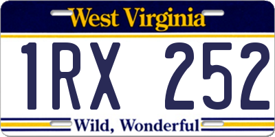 WV license plate 1RX252