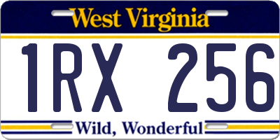 WV license plate 1RX256