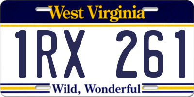 WV license plate 1RX261