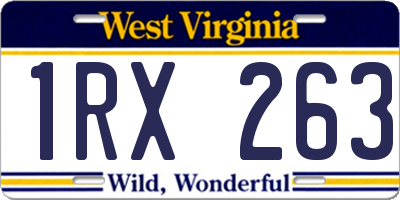 WV license plate 1RX263