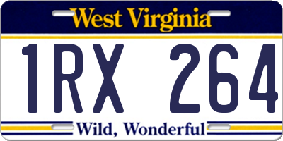 WV license plate 1RX264