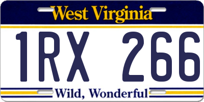 WV license plate 1RX266