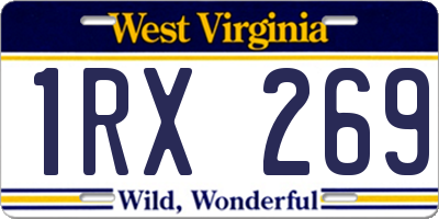 WV license plate 1RX269