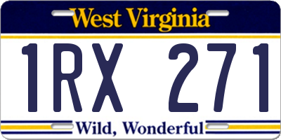 WV license plate 1RX271