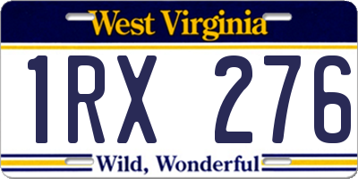 WV license plate 1RX276