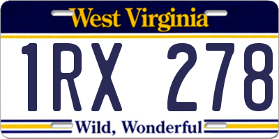 WV license plate 1RX278