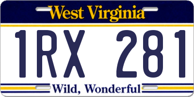 WV license plate 1RX281