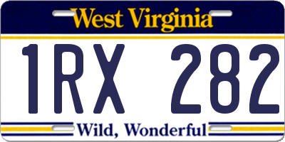 WV license plate 1RX282