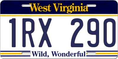 WV license plate 1RX290