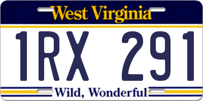 WV license plate 1RX291