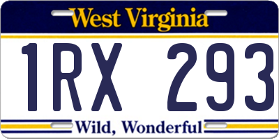 WV license plate 1RX293