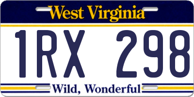 WV license plate 1RX298