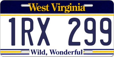 WV license plate 1RX299