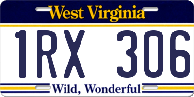 WV license plate 1RX306