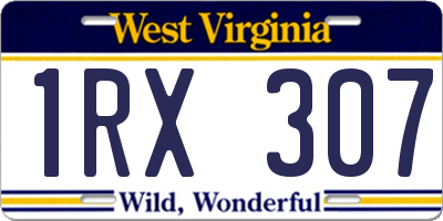 WV license plate 1RX307