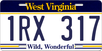 WV license plate 1RX317