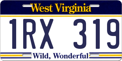 WV license plate 1RX319