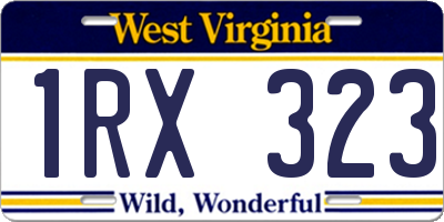 WV license plate 1RX323