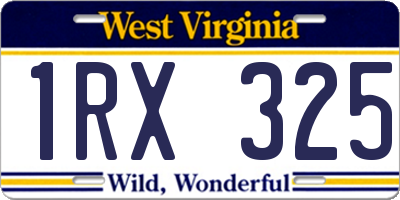 WV license plate 1RX325