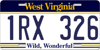 WV license plate 1RX326